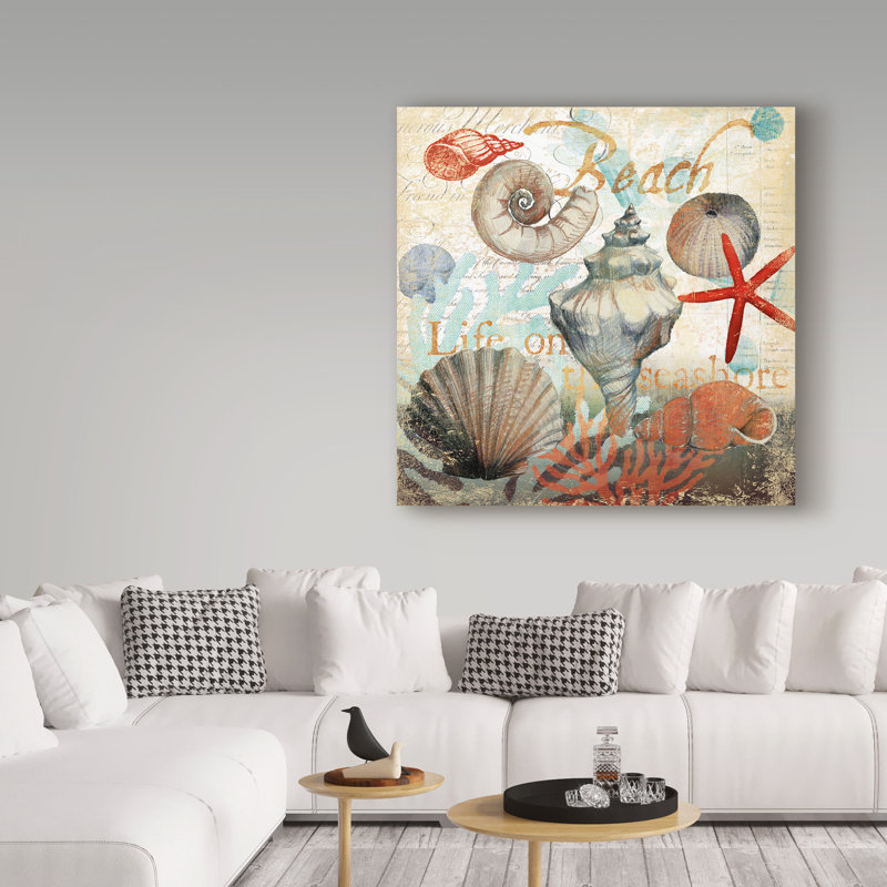 «Shell Collector Beach» par Art Licensing Studio, reproduction d'art graphique sur toile, H 24 po x l 24 po x P 2 po