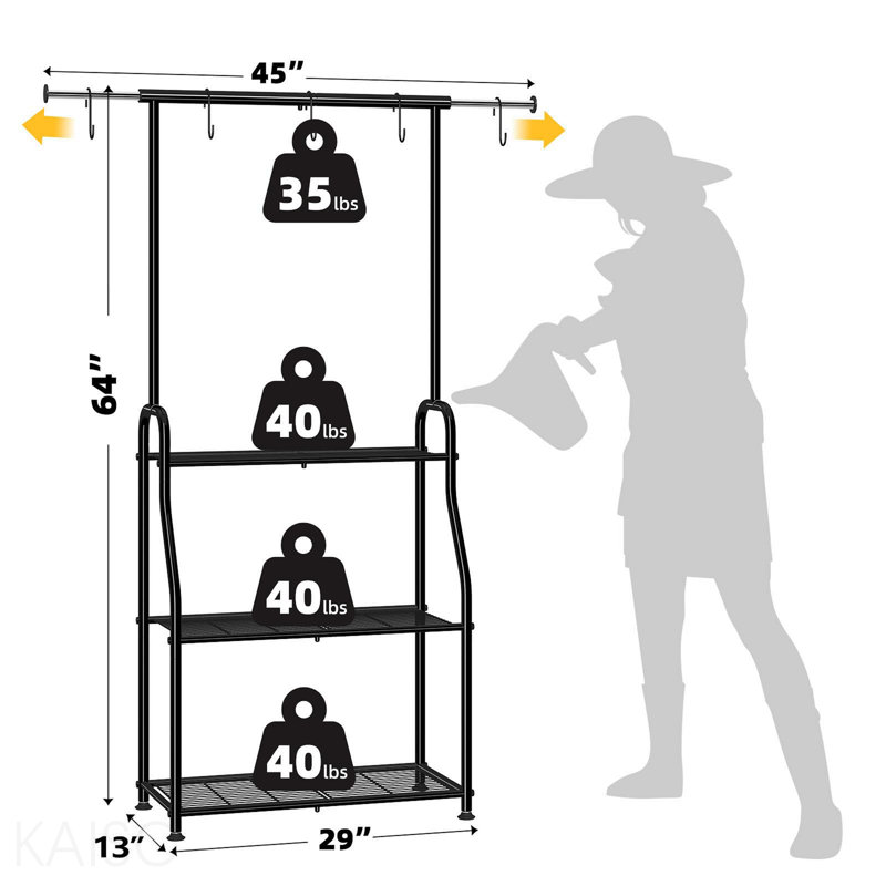 Metal 3 Tiered Hanging Plant Shelf