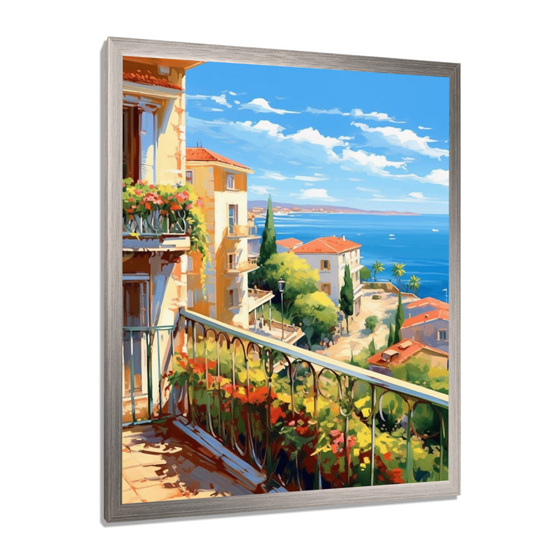 Beaux paysages en Italie - décoration murale Italie, Cadre simple argenté, H 32 po x l 24 po x P 1 po