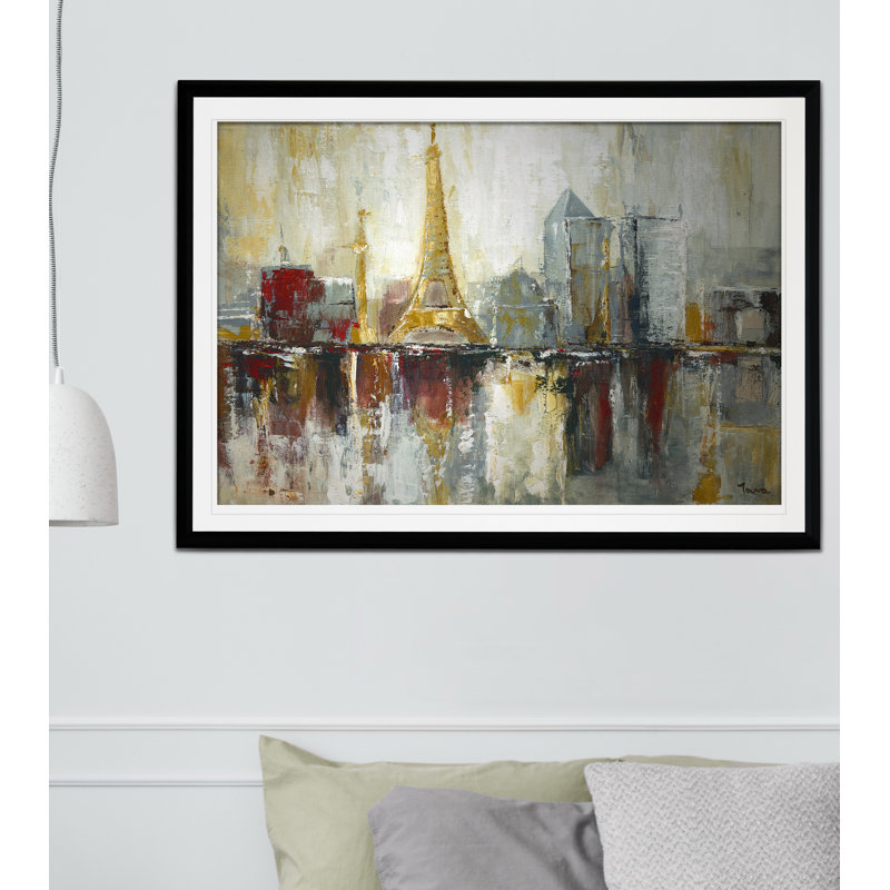 « paris icons », reproduction de peinture à l’acrylique encadrée, Noir, H 30 po x l 40 po x P 1,5 po