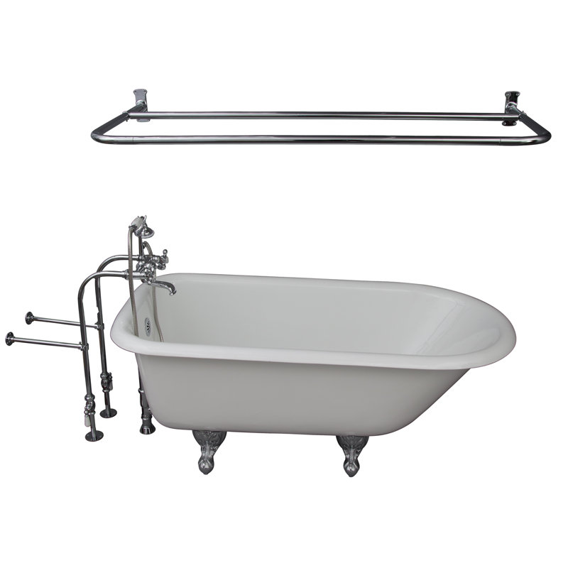 Baignoire de trempage sur pattes en fonte 68 po. X 30 po. Broork, Chrome poli