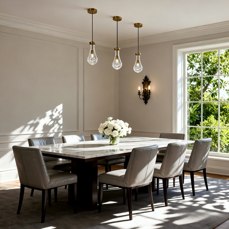 Mid-Century Modern 1 - Light Single Chandelier Dimmable
