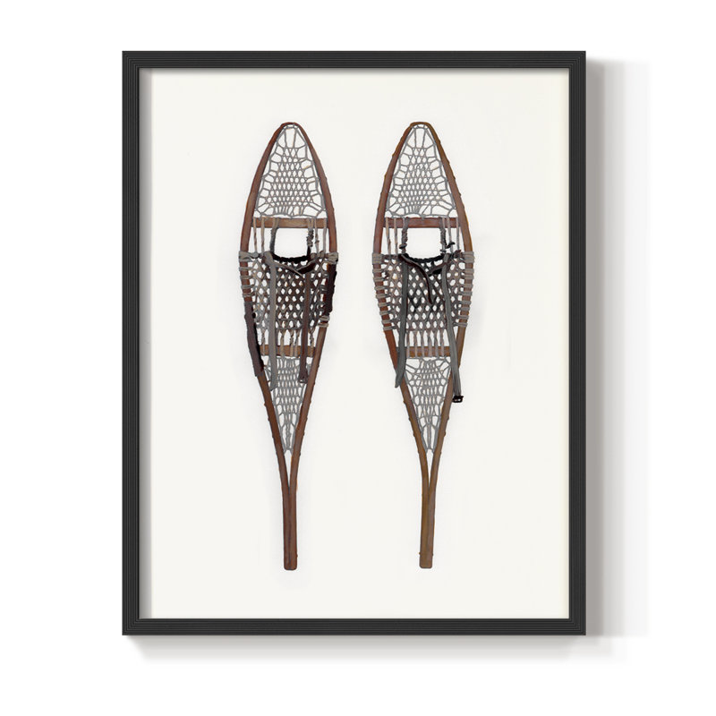 «Vintage Snowshoes», reproduction encadrée - bois massif, Noir, noir, noir, noir, H 30 po x l 24 po