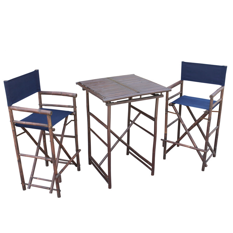 Gupton 2 - Person Patio Dining Set with Square Table, Indigo