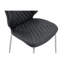 Ensemble de 2 chaises d'appoint Mid-Century capitonnées, cuir véritable gris, pieds en métal galvanisé, dossier haut