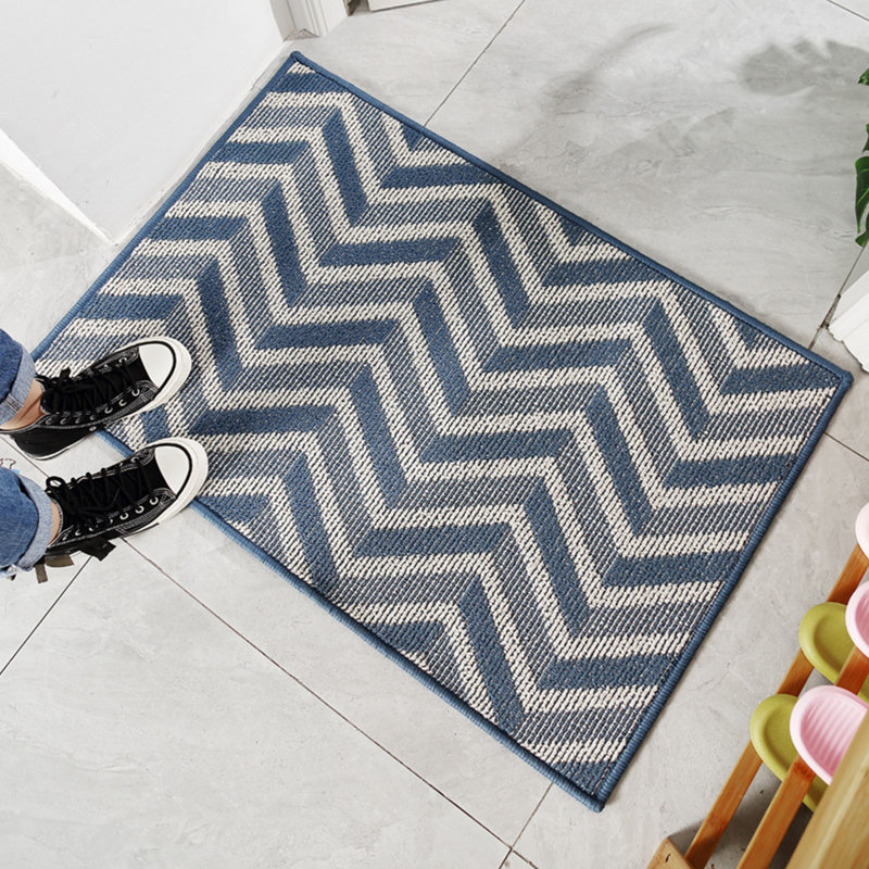 Paillasson Beniamina, Rectangle l 20 po x L 31 po, Bleu marine