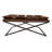  27" Brown And Black Solid Wood Cross Legs Coffee Table – Transitional Storage