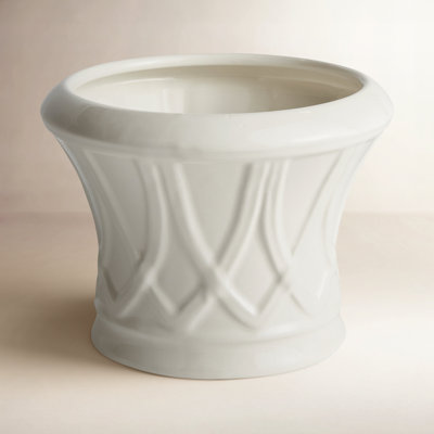 White Tapered Classic Ceramic Cachepot