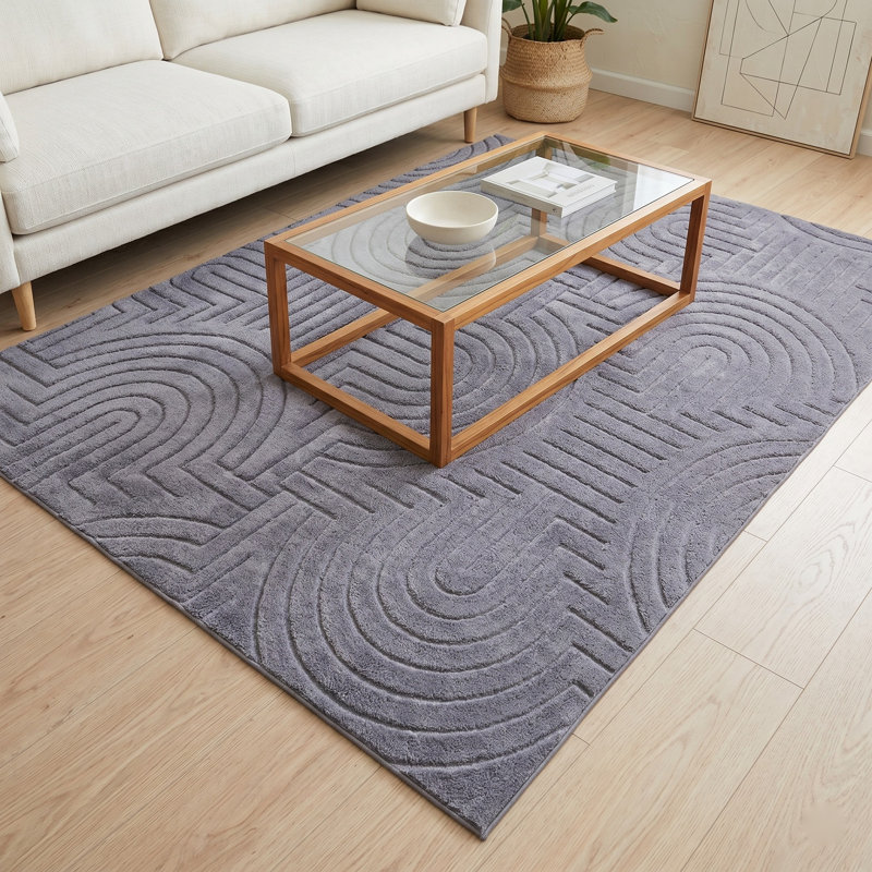 Tapis crème lavable à poils longs Salamone 5 x 7, Cream, Rectangle 5 pi x 7 pi