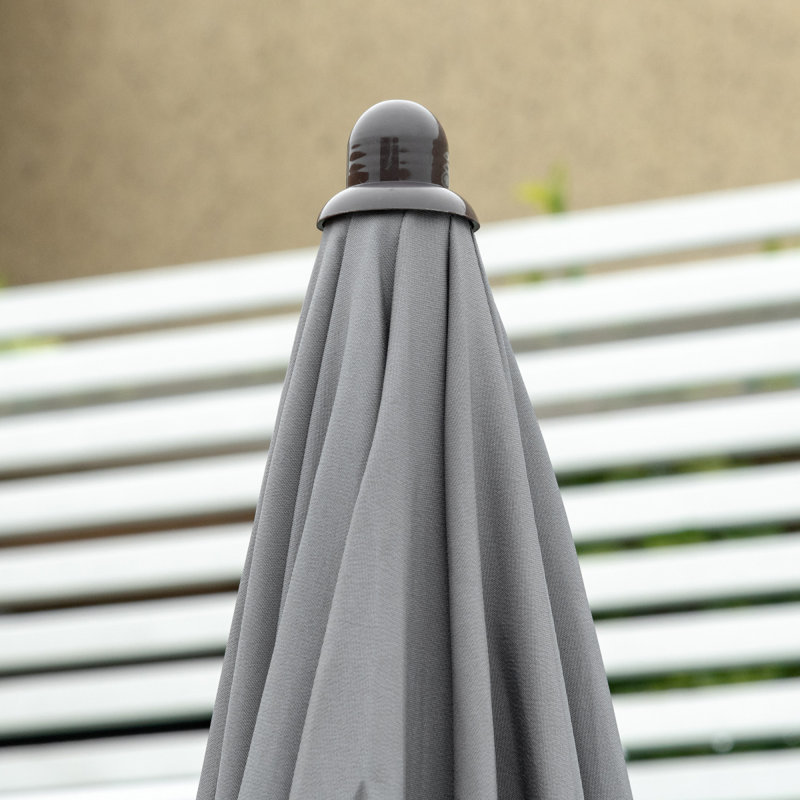 Ensemble de salle à manger pour 4 personnes avec parasol 6 pièces Outsunny, gris, ensemble de patio, ensemble de conversation de patio, ensemble de conversation