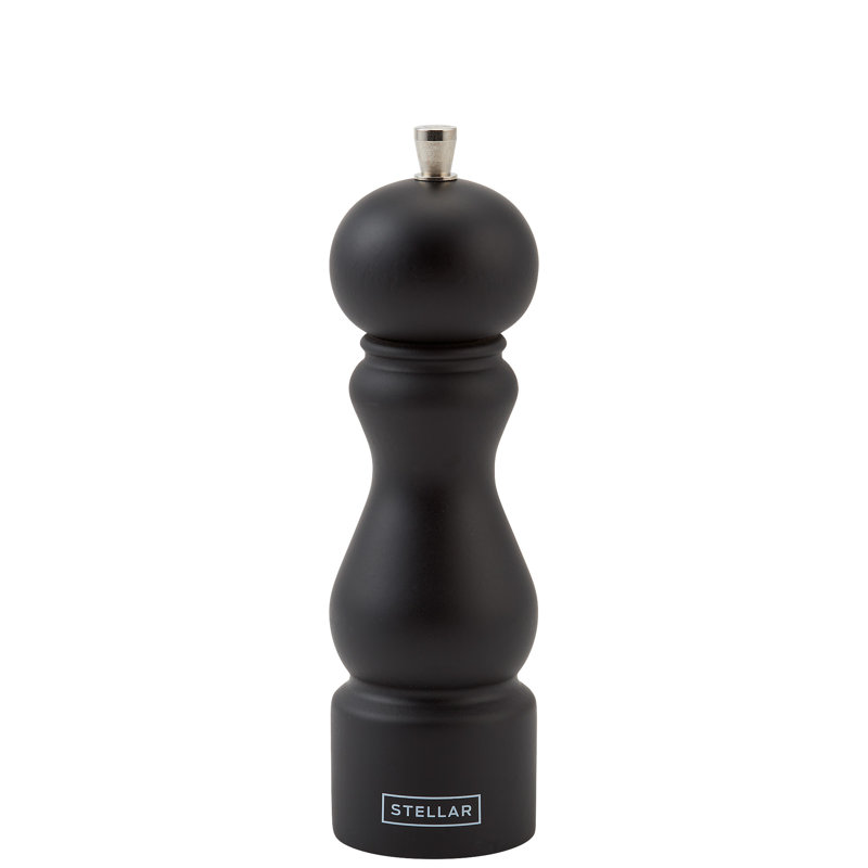 Brand Stellar Kitchen Wood No Power Source Required / Manual Pepper Mill, Black, 18cm