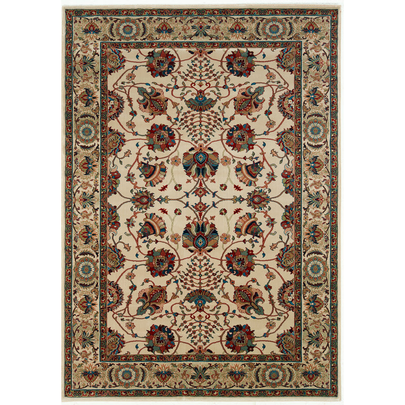 Tapis oriental brun / ivoire Shelburne, Rectangle 7 pi 10 po x 11 pi