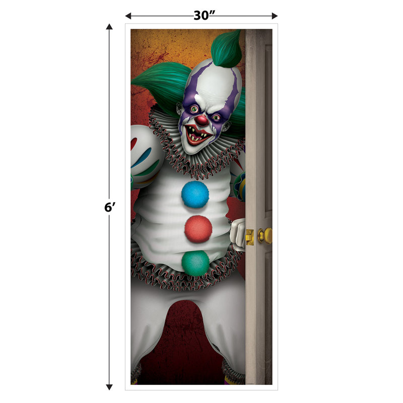 Housse de porte de clown effrayant