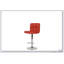 Élégant tabouret de bar rouge réglable avec siège rembourré, parfait pour les cuisines et les bars modernes, combinant style et confort.