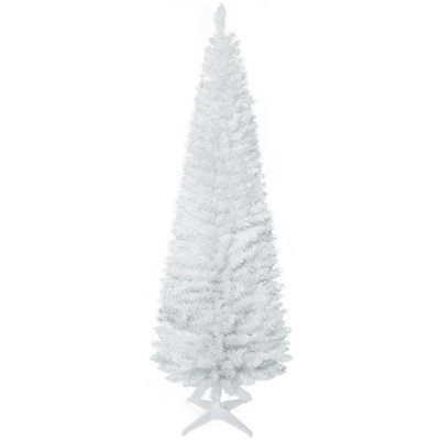 Arbre de Noël artificiel 6 pi avec 390 branches réalistes et un support en plastique durable, parfait pour les espaces compacts et les décorations festives