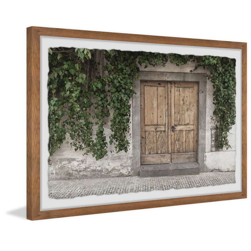Old Wooden Door 1 Piece Single Picture Frame Painting, 20cm H x 30cm W x 3.81cm D