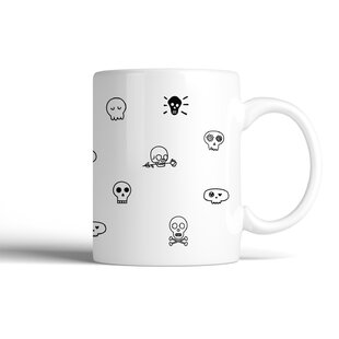 8oz. Ceramic Coffee Cup Shape Water Pipe Mug Skull