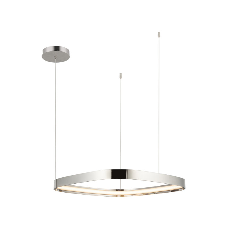 Yukon 1 - Light LED Pendant, 1.5" H x 19.75" W x 19.75" D, Polished Nickel