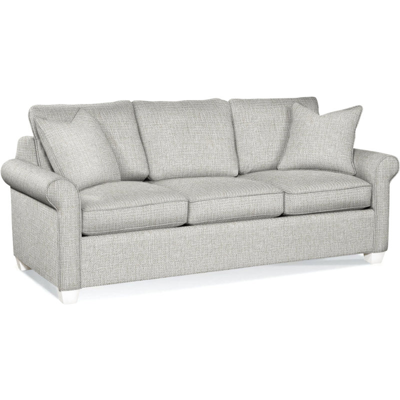 Park Lane Sofa, Frost White Finish, Blue Chenille/Velvet Solid; 0913-61