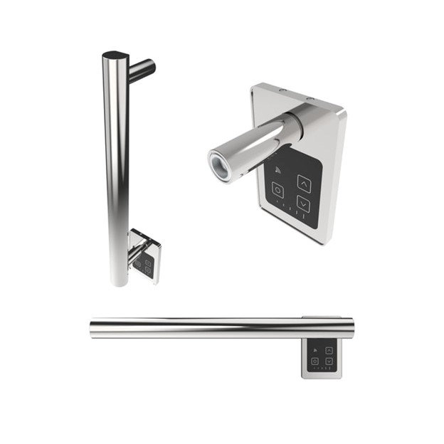 Barre simple ronde câblée Modello i Collection (contrôleur non inclus), Noir mat, H 19,63 po x l 1,63 po x P 4,13 po