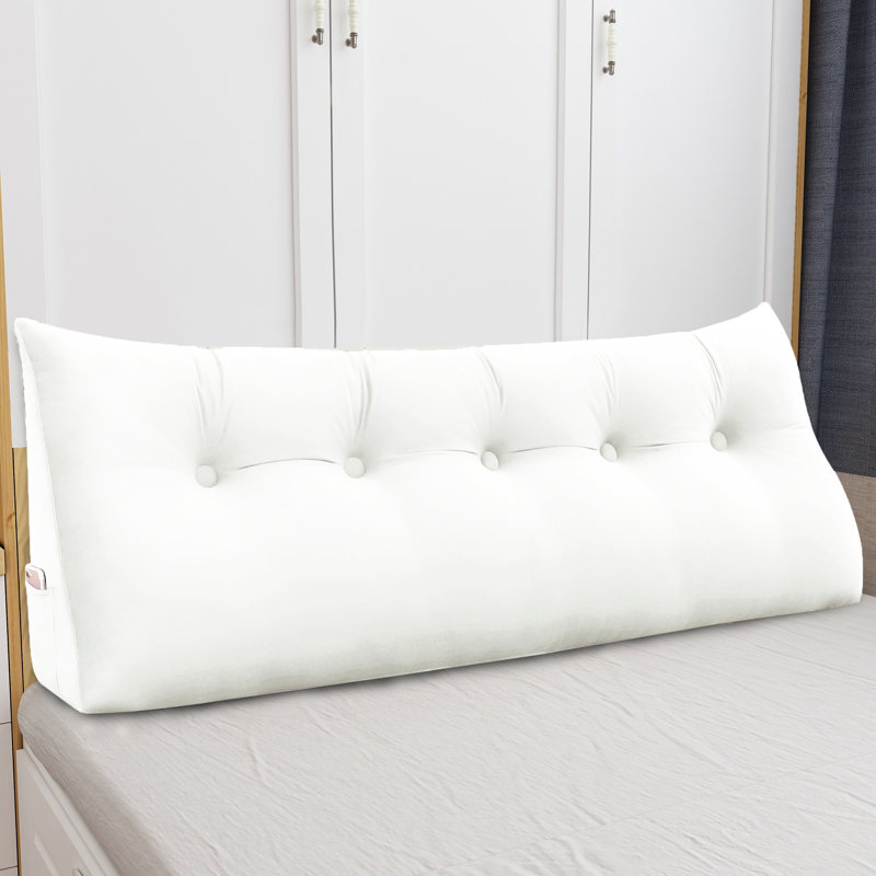 Triangle Reading Pillow, White, 50cm H x 160cm W