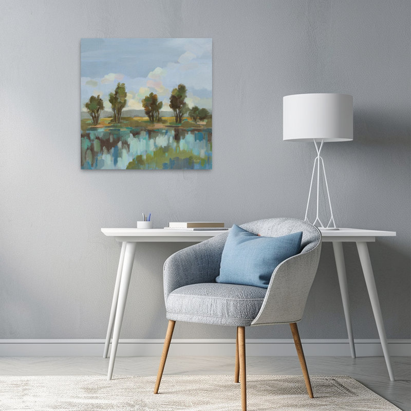 River Reflections Contemporary Art, 24" H x 24" W