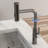 Gunmetal Black 360 Rotating Kitchen Faucet, 4 Spray Modes For Filling Pots, Splash - Control, Ceramic Cartridge, Complete , 1.65 Inches Base Width Pull Down Installation Kit,-1620158621