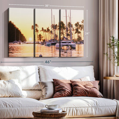 "Marigot Bay Docked Catamarans" sur toile