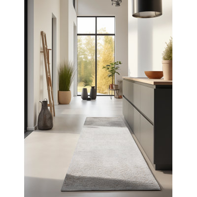 Solid Colour Machine Woven Cream Area Rug