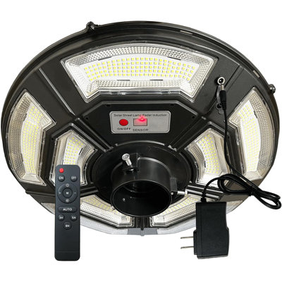 Tête de lampadaire solaire d'extérieur avec système de sécurité et de câblage sans fil