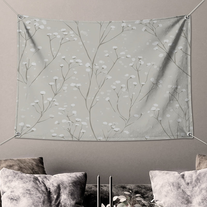 Tapisserie murale florale - Décoration murale nature, 50in H x60in W with 4 Grommets