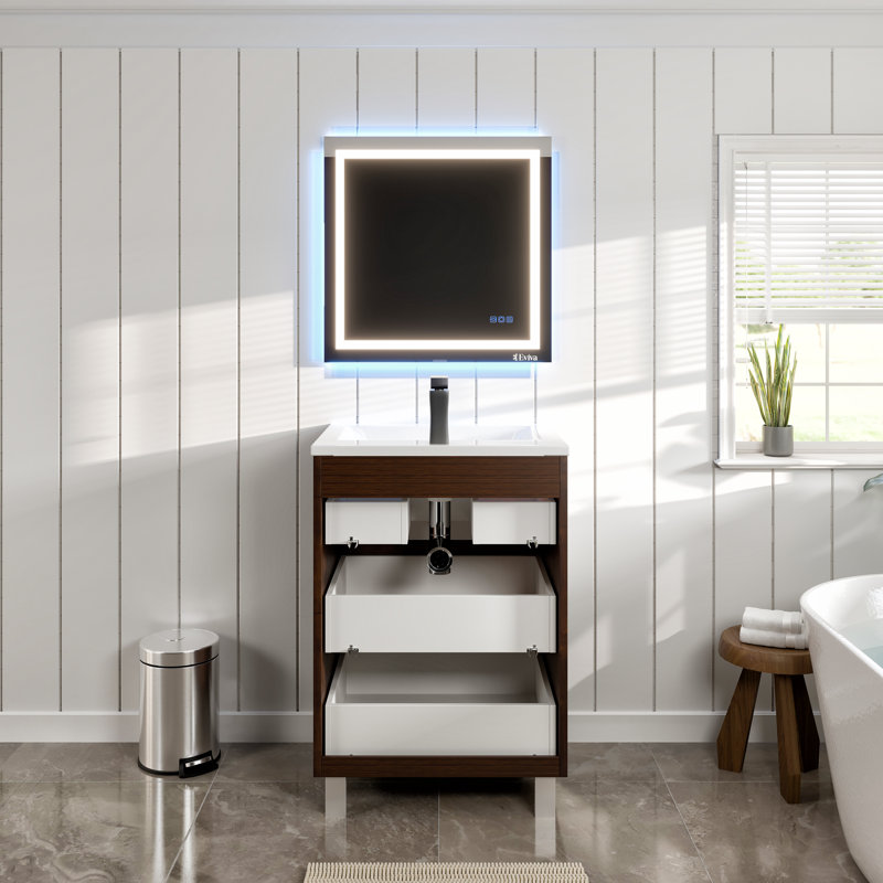 Ensemble de meuble-lavabo simple 24 po Alberthe, Palissandre