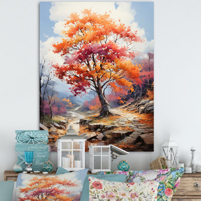 Symphonie d'automne orange et érable rouge - impression