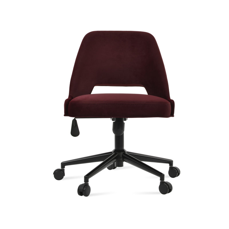 Marash Black Office Chair in Cherry Velvet