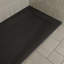 Receveur de douche rectangulaire extra-plat OVE Lenora 152,4 cm x 91,4 cm avec bonde latérale dissimulé, noir uni-136146437