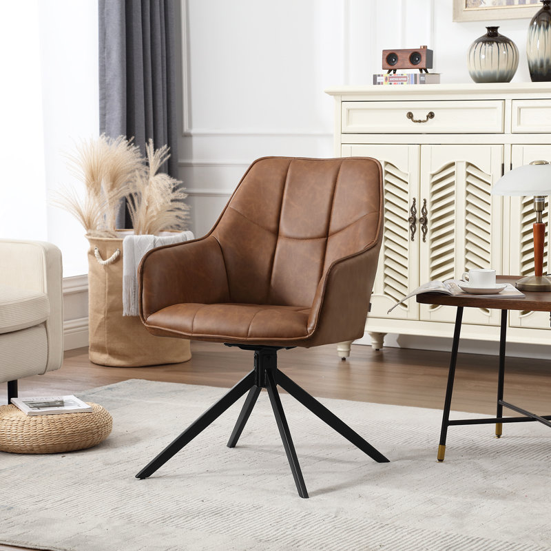 Tajana Upholstered Metal Side Chair, 1, Tan