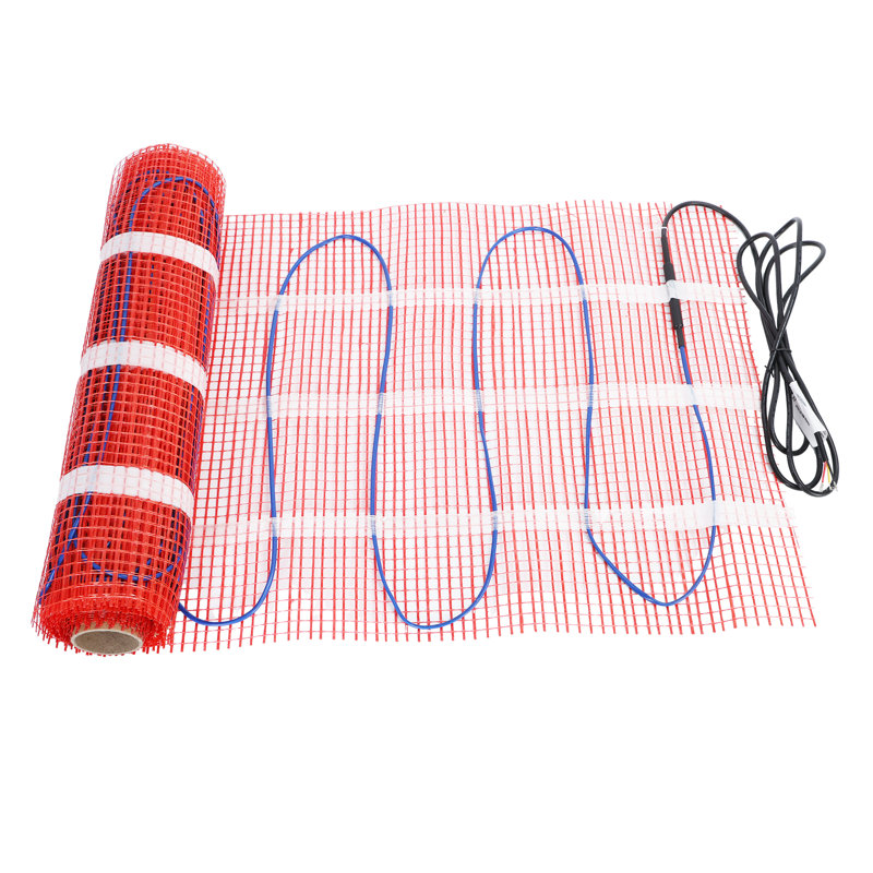 Coussin de plancher chauffant avec thermostat numérique programmable et dos adhésif, quatre modes de contrôle de la température Tapis de chauffage par le sol uniforme, système de chauffage par le sol chauffant de 110 V à 5 à 35 degrés Celsius
