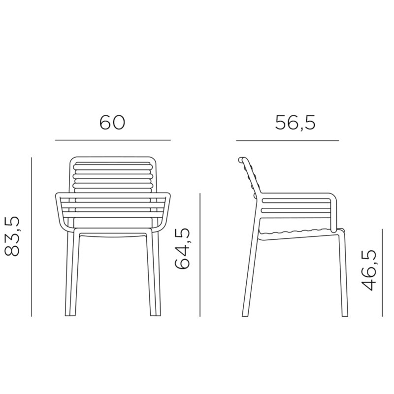 Doga Nardi Garden Stacking Chairs, Anthracite