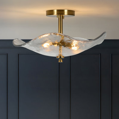 Plafonnier encastré avec verre ondulé