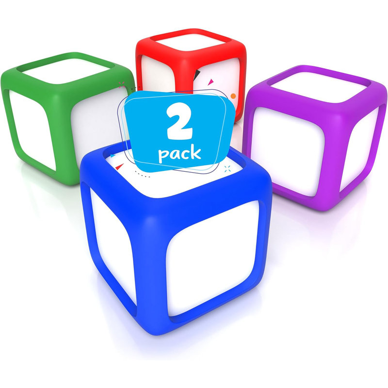 Dry Erase Dice Set Of 8-2x2 Inches Multipurpose Colorful Write On Wipe Off Dry Erase Blocks Blank Dice To Draw Letters Numbers And Much More Educational Classroom Supplies For Kids