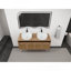 Meuble-lavabo 48 po avec lavabo d'art en céramique blanche, porte à fermeture douce 4 po, montage flottant, contreplaqué