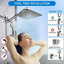 Pomme de douche combinée, pomme de douche à pluie haute pression de 8 pouces avec bras d'extension réglable de 11 pouces et pomme de douche à main à 3 réglages avec tuyau long-114181609
