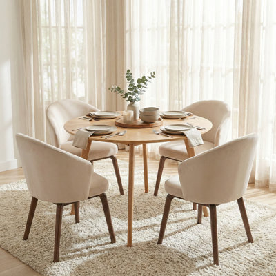 Sienna Round Wooden Dining Table - 100cm