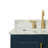Freitas 37'' Solid Wood Single Bathroom Vanity in Midnight Blue with 0.75'' Carrara Marble Top, Left Offset, Rectangle Sink-89784528-89784543-123048294