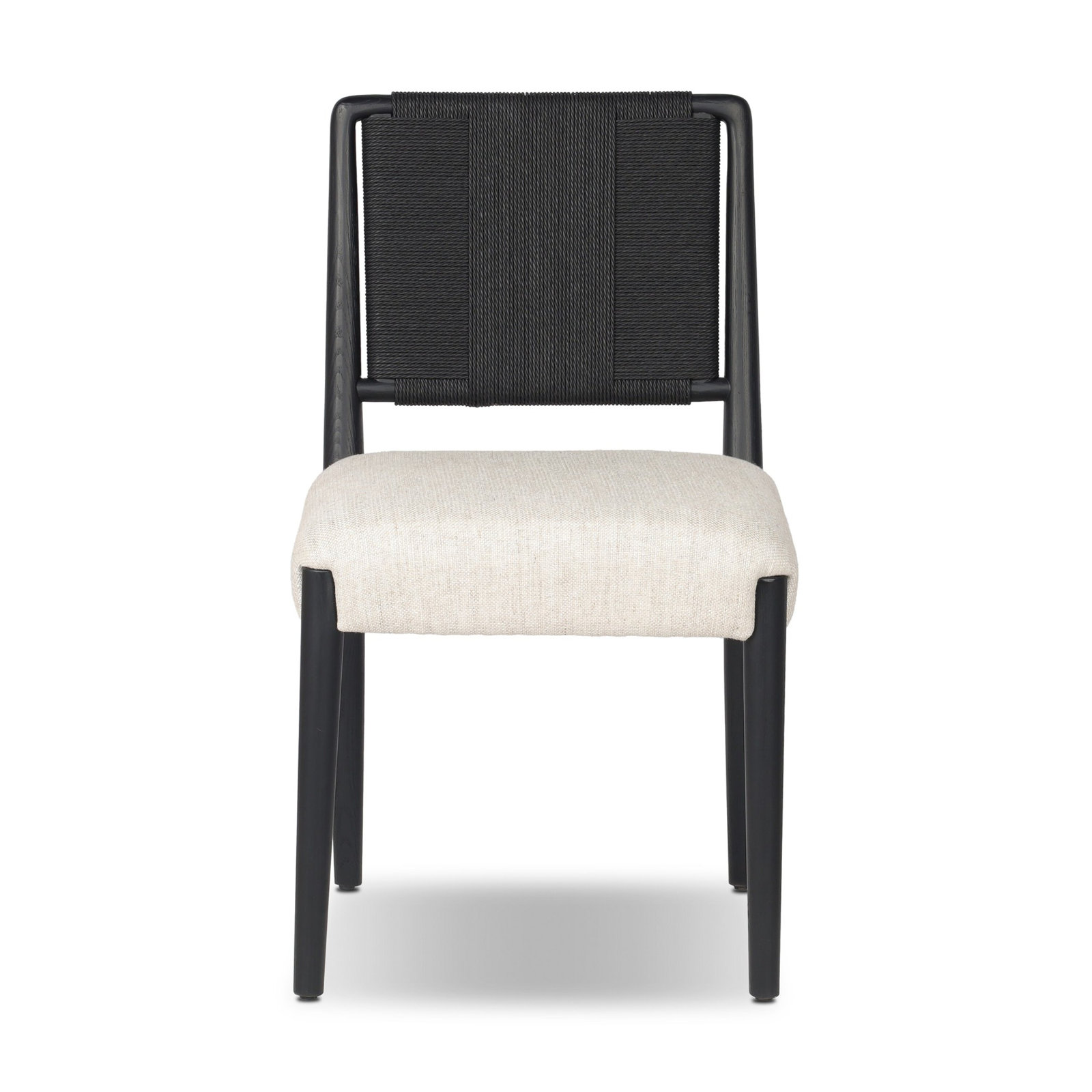 Betha Woven Side Chair, Black Brushed Ash, Essence Natural