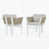 Coussin beige / cadre blanc / brun