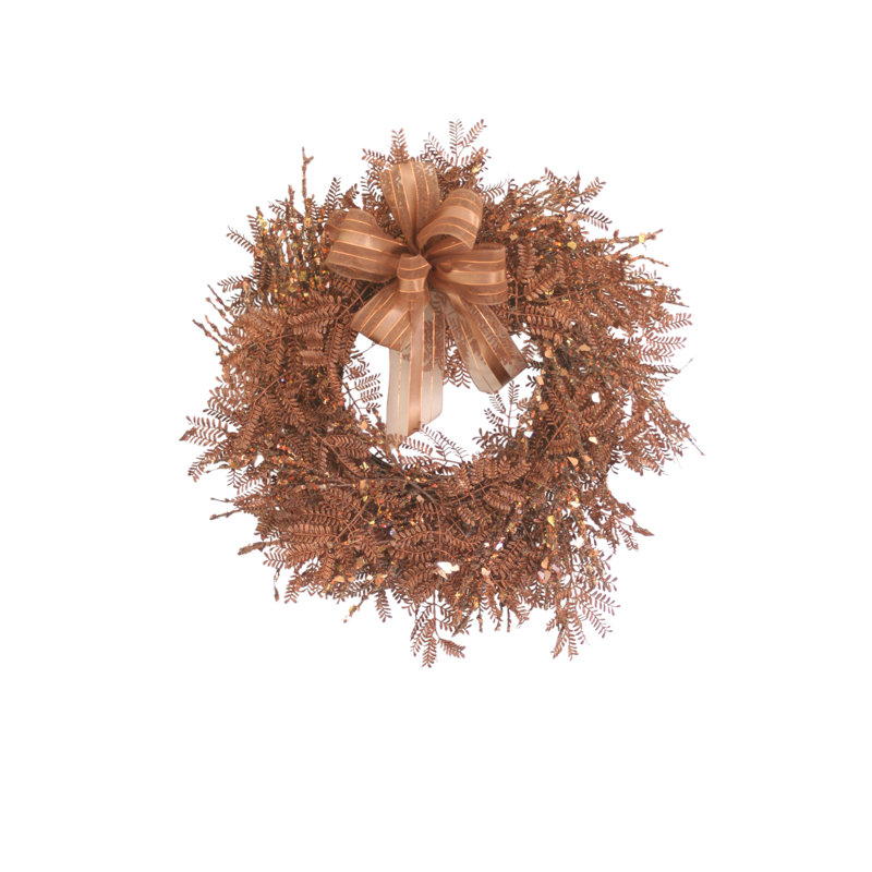 Brown-Copper Glitter Twig Wreath