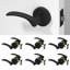 Levier de porte d'intimité Brook pour salle de bain (lit et salle de bain) - style minimaliste élégant en noir mat-114645727