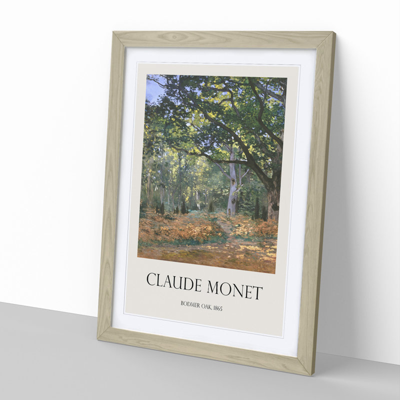 The Bodmer Oak Tree by Claude Monet - Picture Frame Painting, Oak Framed, 36cm H x 27cm W x 2cm D