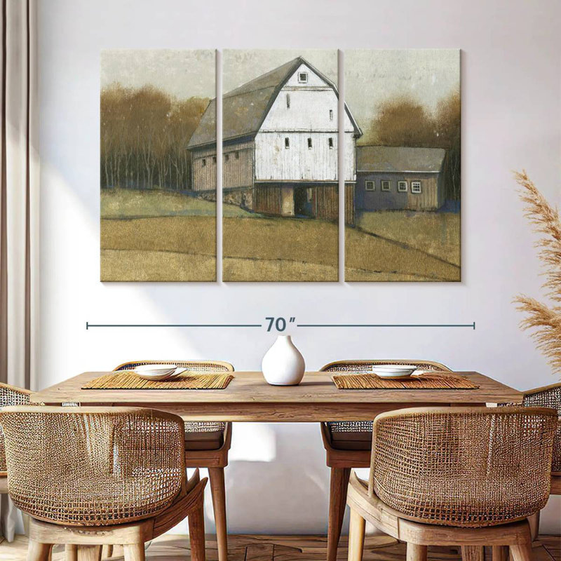 Lilie White Barn View I, 42" H x 65" W